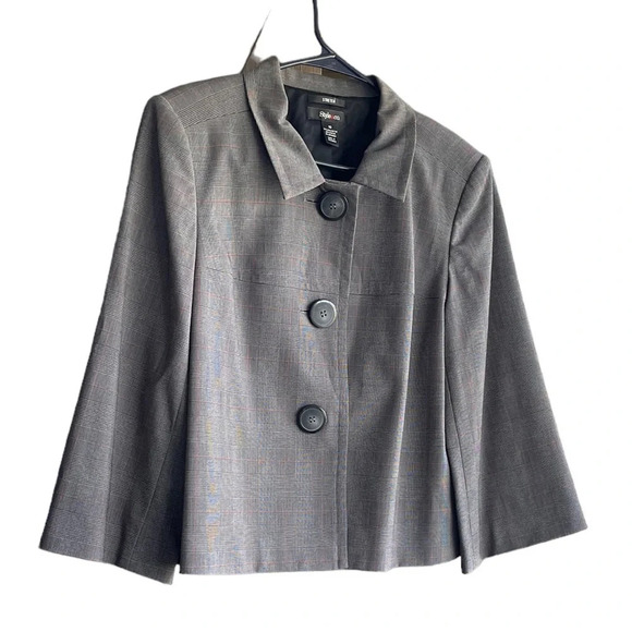 Style & Co Stretch Front Buttons Blazer Jacket Size 10 - Picture 2 of 8